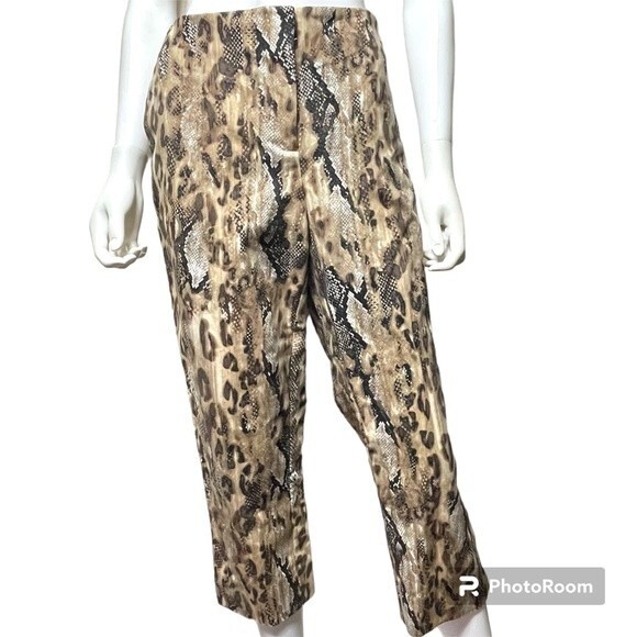 Chico's So Slimming Brigitte Animal Snake Print Crop Pants Chico's Size 2 (12) - Picture 1 of 10